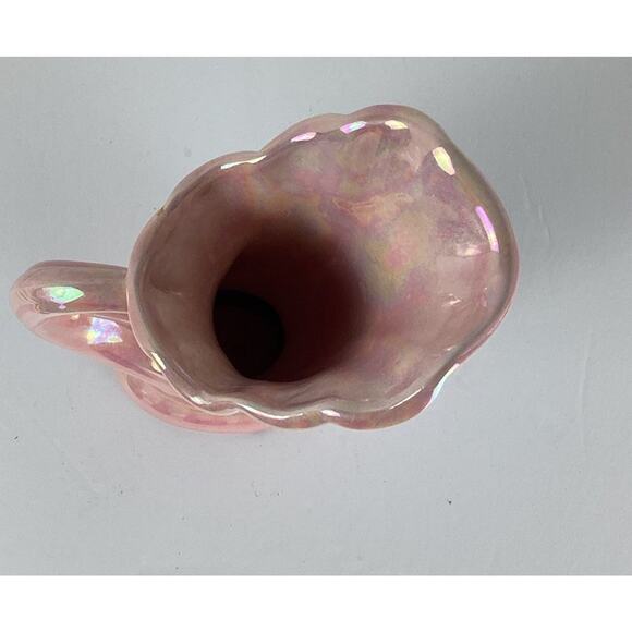 Bayer Pottery Pink Drip Glaze Shell Set Of 2 Planter Vase Vtg Mid Century USA - Picture 4 of 9
